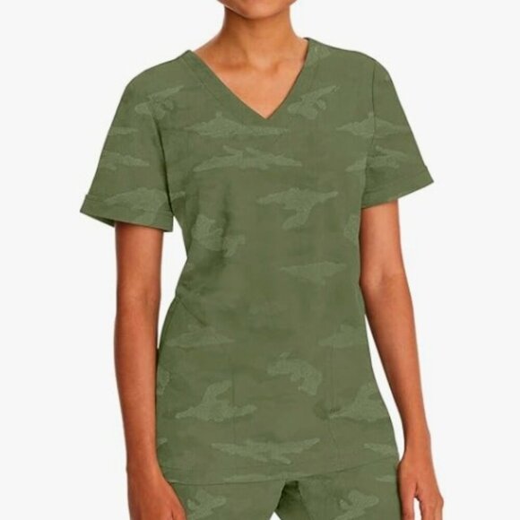 Healing Hands Purple Label Women Scrubs Top Joy Camo 2353 - Picture 1 of 9